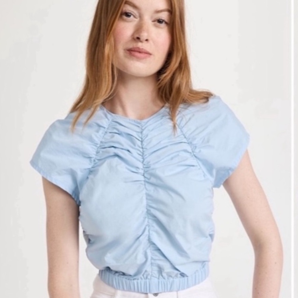 Rachel Comey Light Blue Ruched Blouse